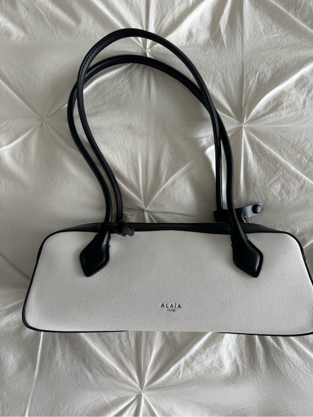 White and Black Shoulder Bag Alaia